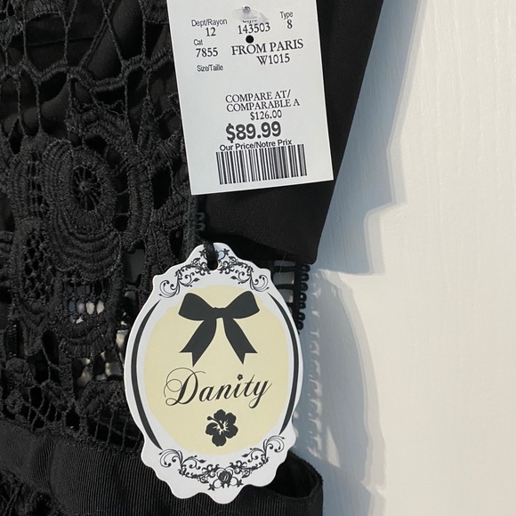 Danity Black Dress w/ open sides and lace NWT - Picture 5 of 6
